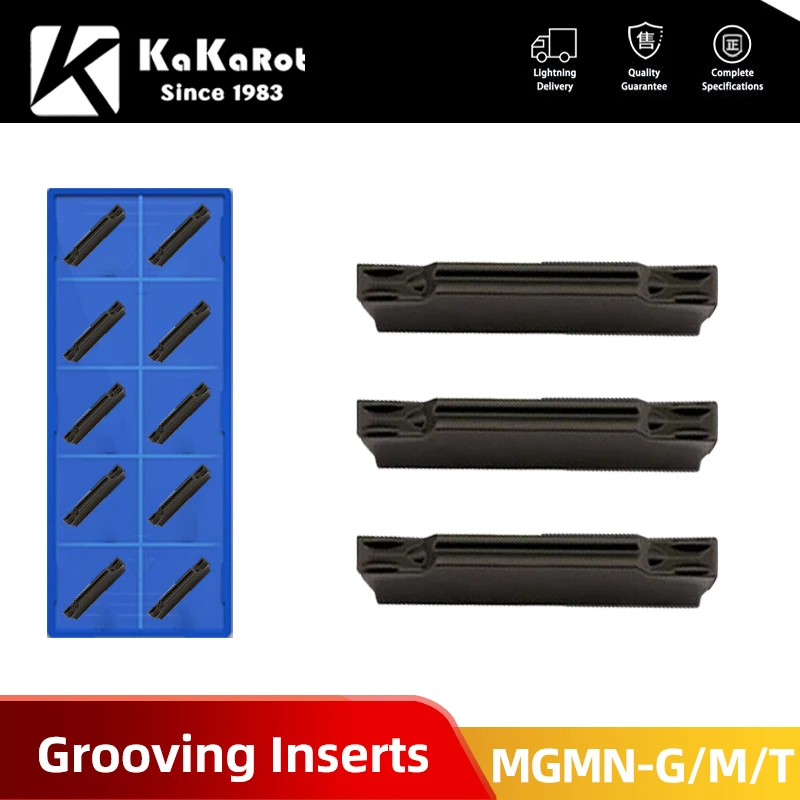 

KaKarot 10pcs Carbide Insert Cast Iron MGMN300 M MGMN150 MGMN200 MGMN250 MGMN400 G T Slot Grooving YT5115 LatheCNC Cutter