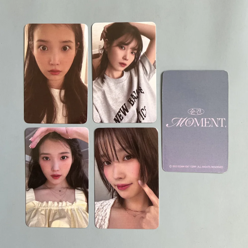 

4pcs/Set LeeJiEun Photo Cards Kpop IU 15th Anniversary Moment Card Double Sides Printing LOMO Cards Fans Collections Gift