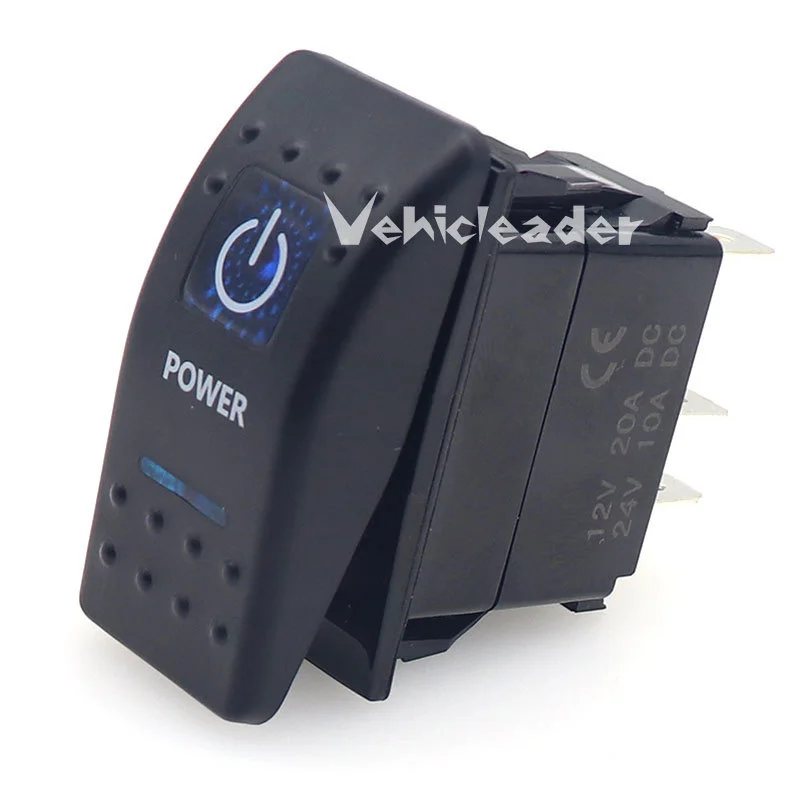 Interruttore a bilanciere blu 12V 0,5A Interruttore doppio con linea