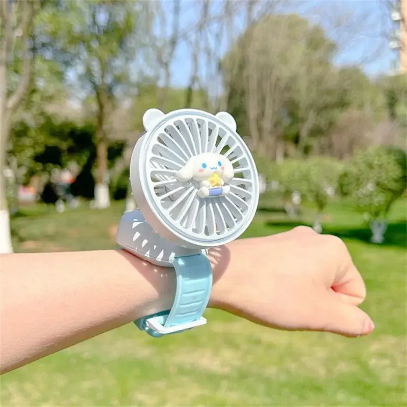 

Portable Watch Fan Usb Charging Bracelet Cute Cartoon Anime Mute Small Fan Summer Wrist Fan for Home Accessories