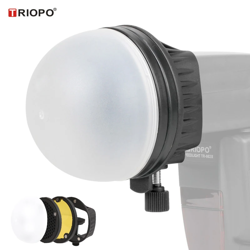 Kit Accessoires Flash Photo MagDome Triopo - Diffuseur, Filtre Couleur, Nid D'abeille, Compatible Godox/Yongnuo