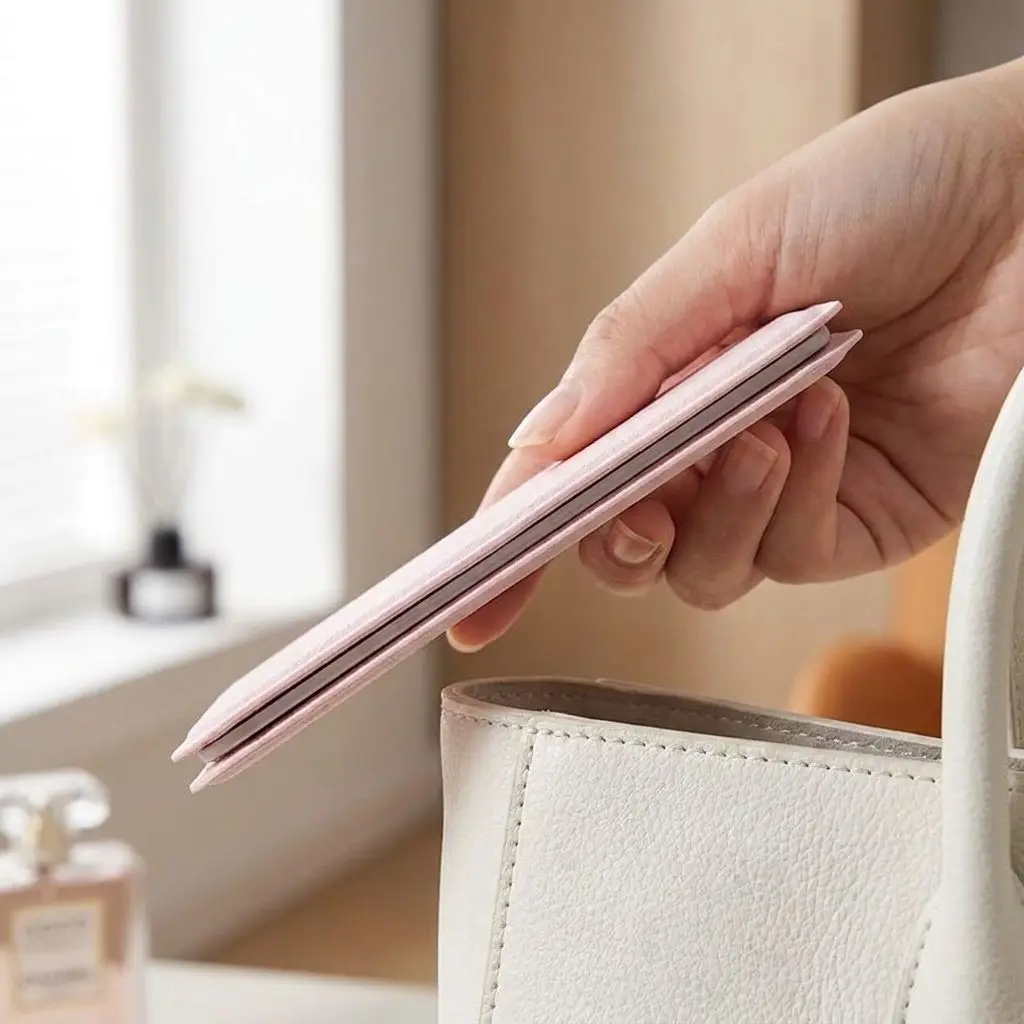 Compact Portable Makeup Mirror - Standable Handheld Cosmetic Accessory