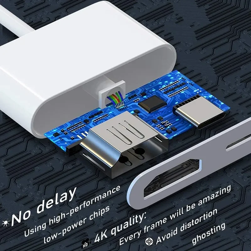 라이트닝 HDMI 디지털 AV 어댑터, 아이폰 14, 13, 12, 전화-TV, 프로젝터, 모니터에 필요한 전원, 1080P 화면 변환기