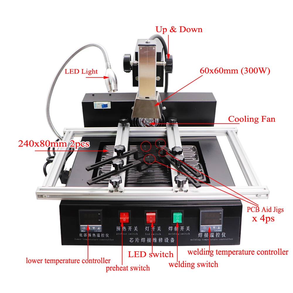 Infrared Bga Rework Station 2 Zones Soldering M770 Manual Operation