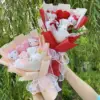 Cartoon Hellokitty Cat With Artificial Flowers Plush Doll Toy bridal bouquet Flower Bouquet Valentine Christmas Graduation Gifts 1