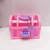 Mini Rose Jewelry Box Girls Jewelry Box with Lock Treasure Chest Shape Storage Case Container for Trinket Gifts Pretend Kids Toy 3