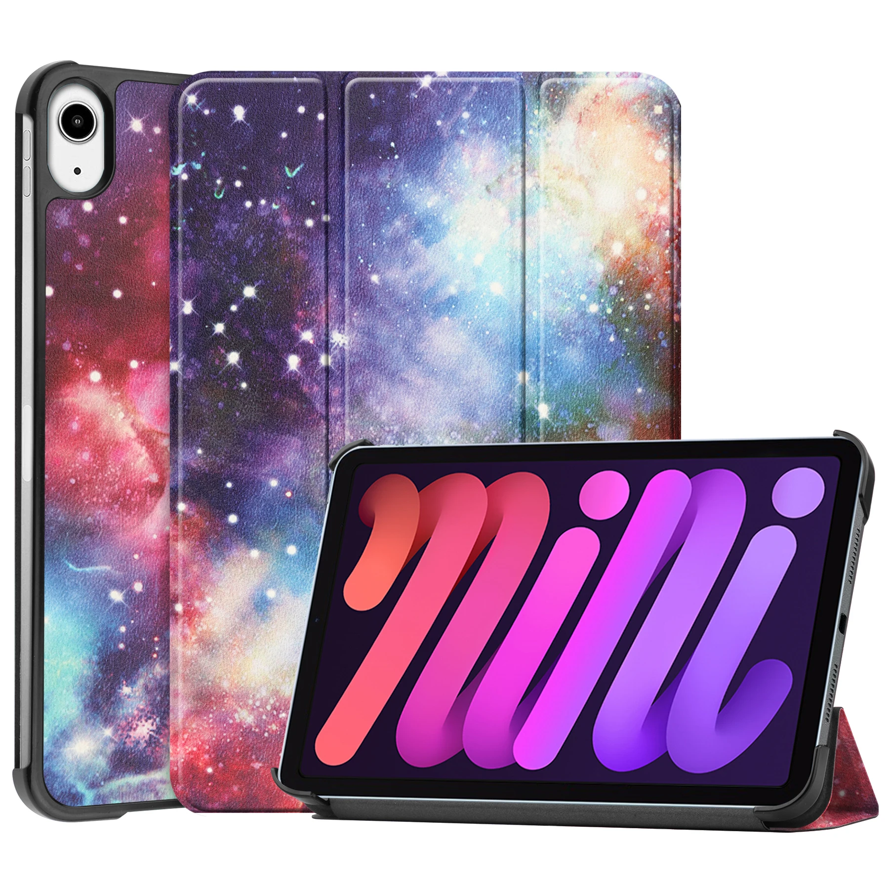 Premium PU Leather Tri-Fold Tablet Cover with Auto Wake Function