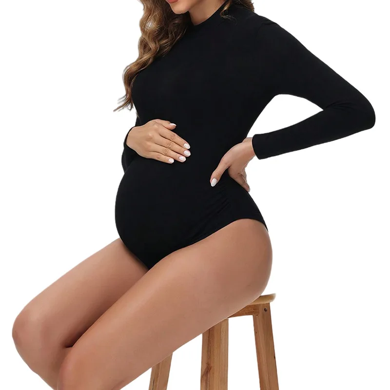 가을, 겨울 여성 의류 섹시한 임산부 하의 원피스 긴팔 타이트한 임산부 중간 칼라 원피스