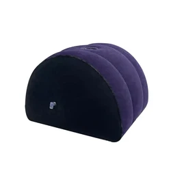 Ergonomic Inflatable Half-Circle Support Pillow with Flocking Surface (Blue)