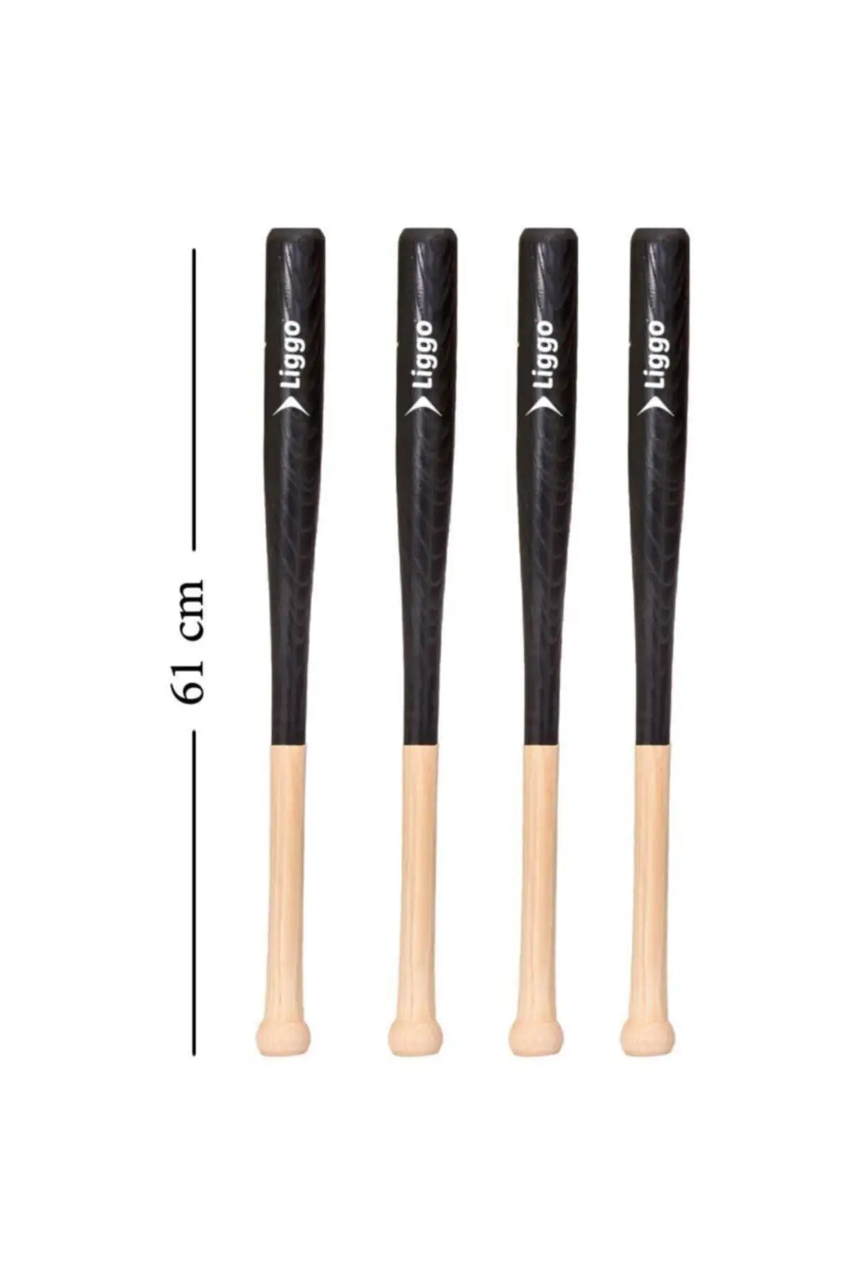 Black Baseball Bat 61 Cm Ash Wood Unbreakable Baseball Bat Solid Hit