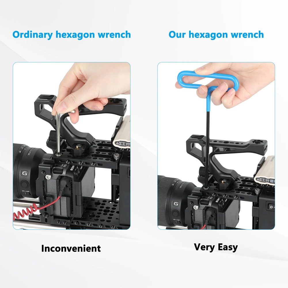 CAMVATE Camera T-Handle Hand Tools Ball-Point Hex Wrench Screw Tools (4mm&3/16") Ball-End Design For Easier Operation