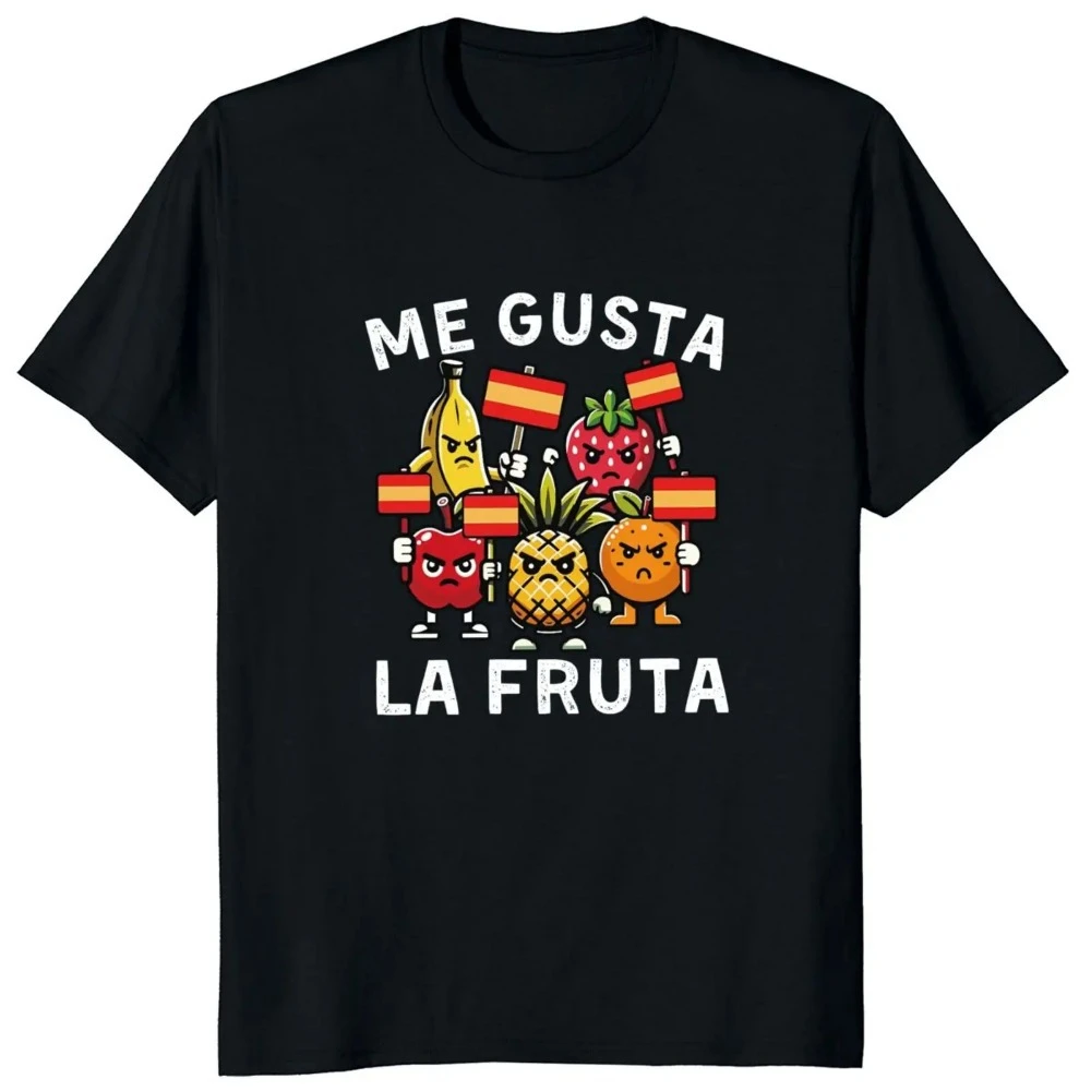 Футболка унисекс «I Like Fruit Spanish Meme Y2k Camiseta», 100% хлопок, мягкая футболка с круглым вырезом для мужчин и женщин, европейский размер, «Me Gusta La Fruta»
