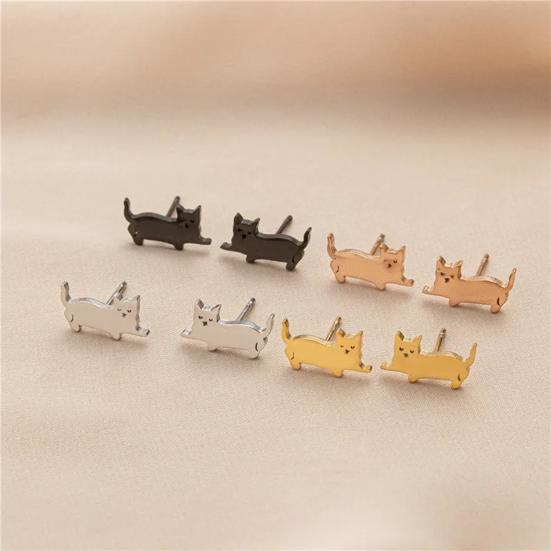 SIPURIS Orecchini A Gatto Con Ciondolo A Cuore In Acciaio Inox – Idea Regalo Per Donne (25,7 X 24 Mm) - 5