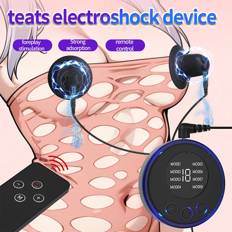 Electric Shock Nipple Sucker Enlarger Nipple Clamp Pussy Pump Clit Clip Vacuum Stimulate Breast Enlarger Sextoy Women Men SM