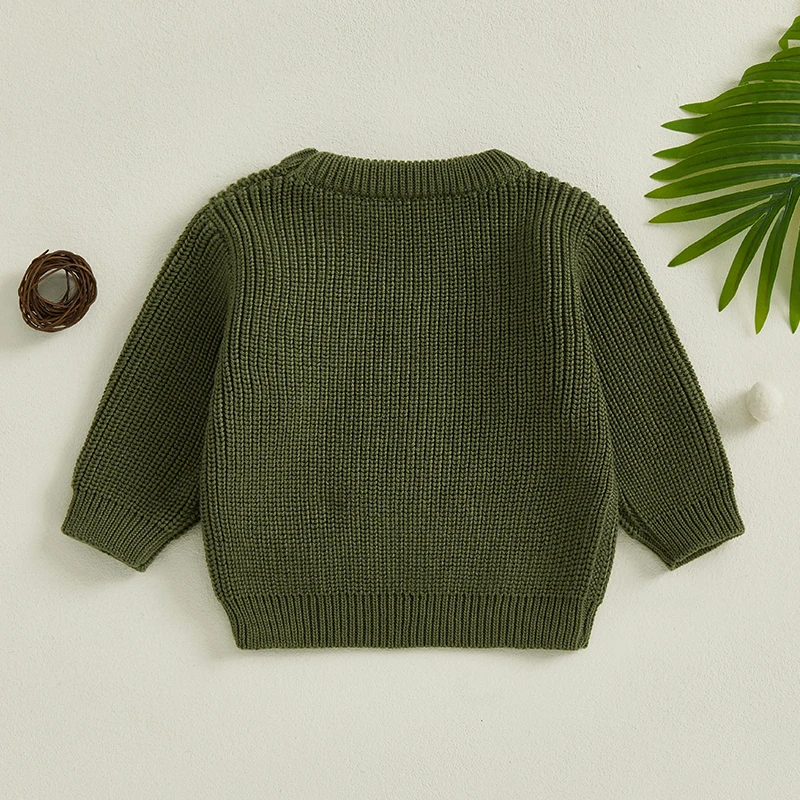 S62e9a19e63544d678a27c7f2f3f7b3ear.jpg Pudcoco Baby Knit Sweaters Long Sleeve Round Neck Golf Embroidery Pullover Toddler Fall Tops 0-24M - Image 3