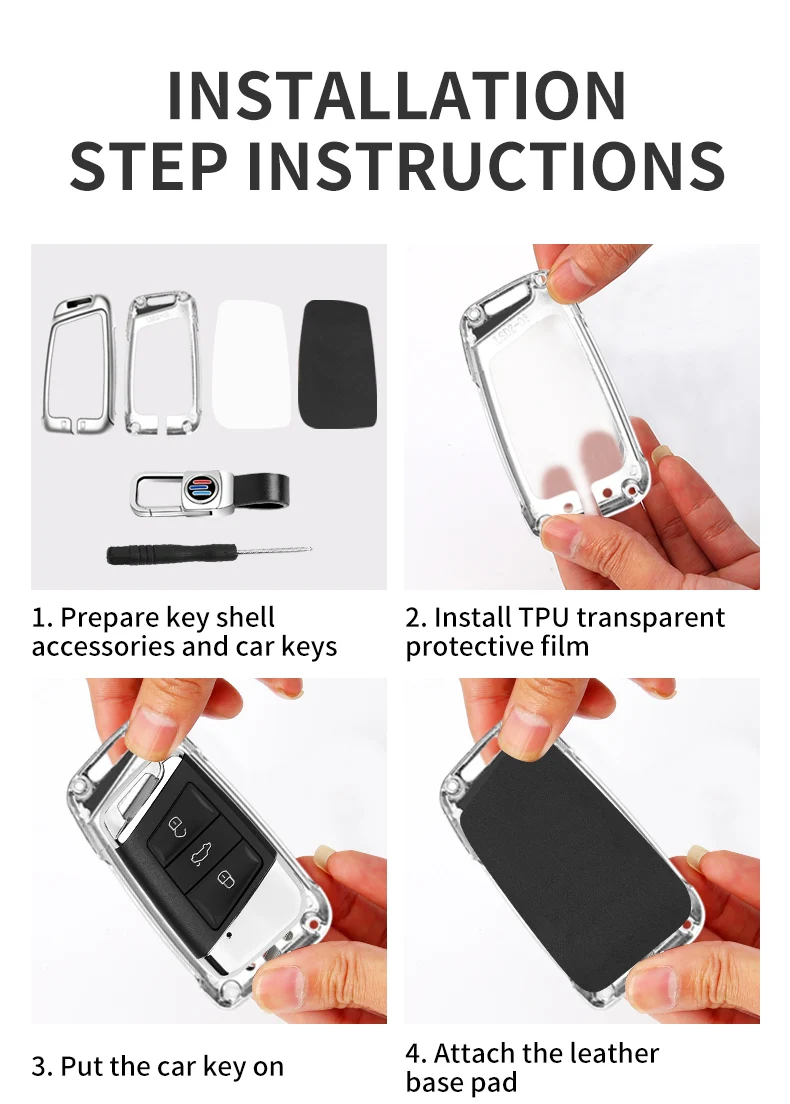 Custodia per chiave auto in pelle metallica Shell Fob per VW Volkswagen Passat B8 Magotan per Skoda Kodiaq Superb A7 per accessori per sedili - S62e9b763f7234f18bb74b0ccc6f39b1ej