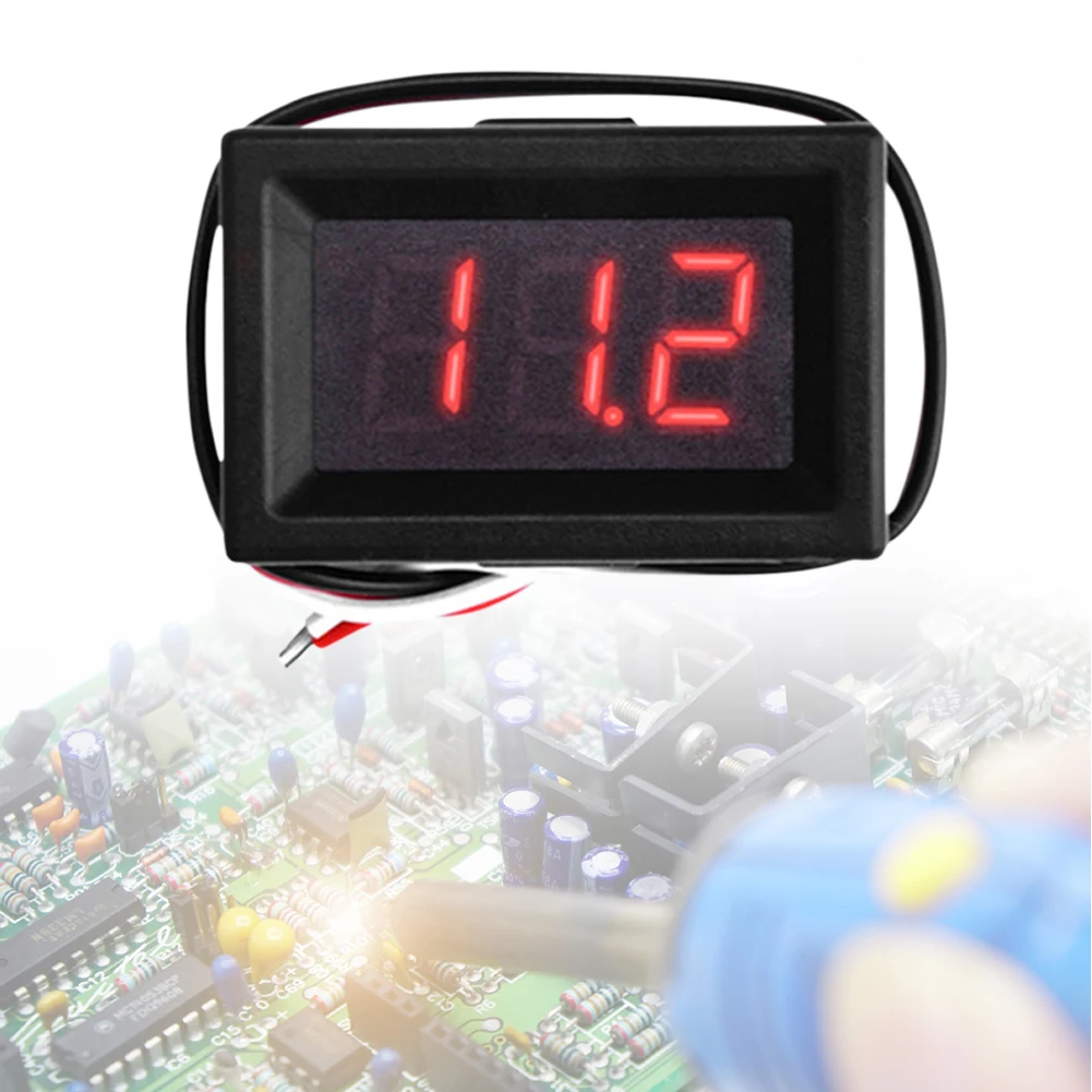 0.36 인치 디지털 전압계 3선 DC 0-100V 전압 측정 도구 LCD 디스플레이..
