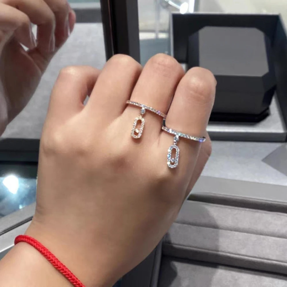 Luxury High Quality Jewelry Move Ring - Silver 925 Charming Women's Ring Set with Zircon Lovers for Daily Wear - Free Shipping
