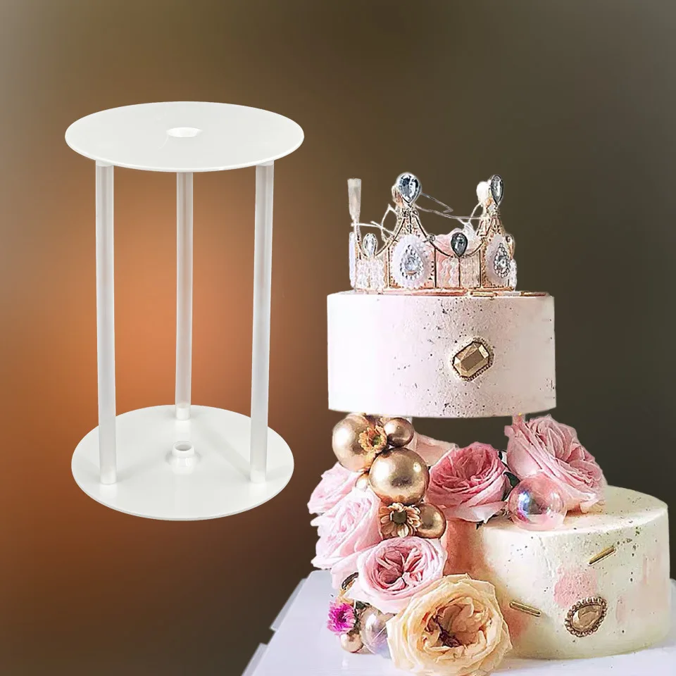 Multi-Layer Cake Tier Support Cake Dowel Rod Set 3Pcs Sticks With 1Pc Separator Plate For Tiered Construction Stacking