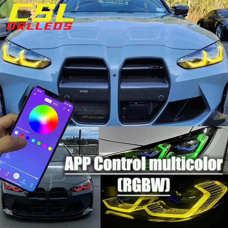 BMW M3 M4 G80 G82 G22 G23 G26 4 �ø��� i4 ������ RGB ��Ƽ�÷� LED ���� DRL ��� �ְ� ����� 2021-2023�� RGBW