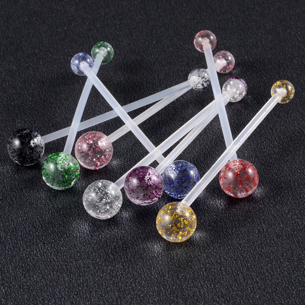 Glitter Ball Bioflex Belly Button Bar Navel Ring Body Piercing Jewellery |  eBay