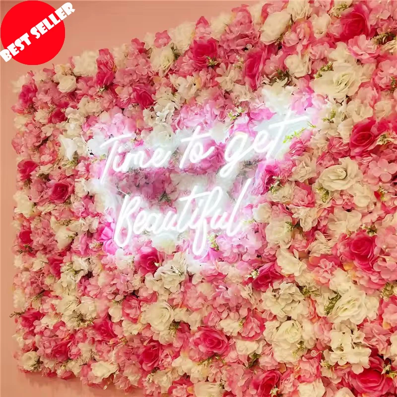 Pink Silk Rose Flower Wall Artificial Flower Backdrop Panel for Wedding Baby Shower Birthday Home Party Decoration Room Decor artificial plants,artificial flowers,artificial rose,artificial flower bouquet,artificial flower