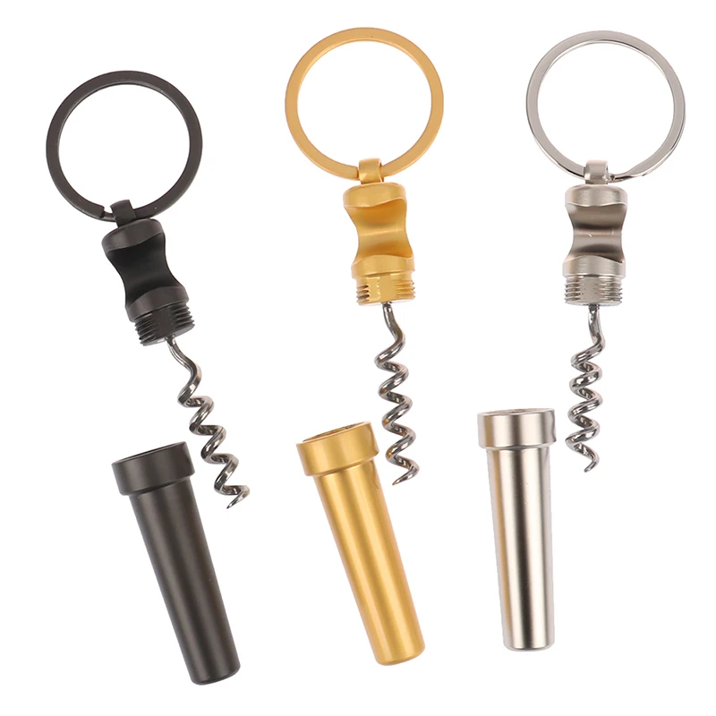 Can Opener Bottle Opener Kitchen Tools Multifunctional Tool Wine Opener Wine Corkscrew Multifunctional Zinc Alloy 3 In 1 Bottle Opener Keychain Outdoor Portable Mini Wine Beer Can Opener Wood Corkscrew Kitchen Tools