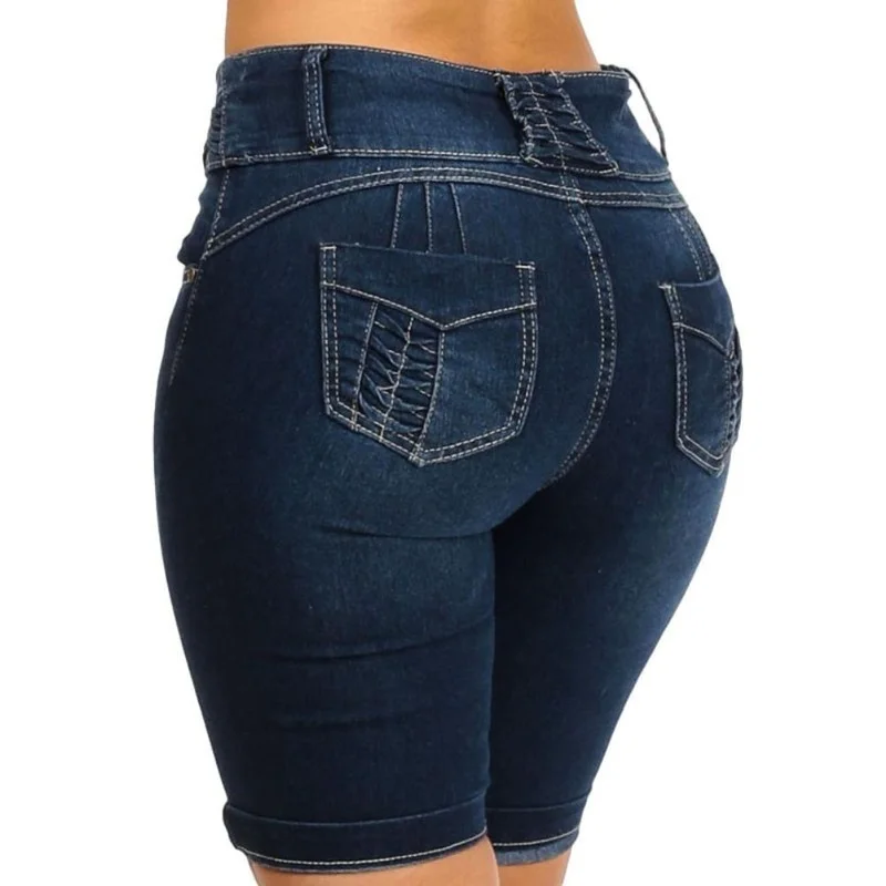 Summer All-match Skinny Slim Short Jeans Plus Size 2023 Slim Classic Denim Shorts Skinny Sexy African Women Fashion Streetwear