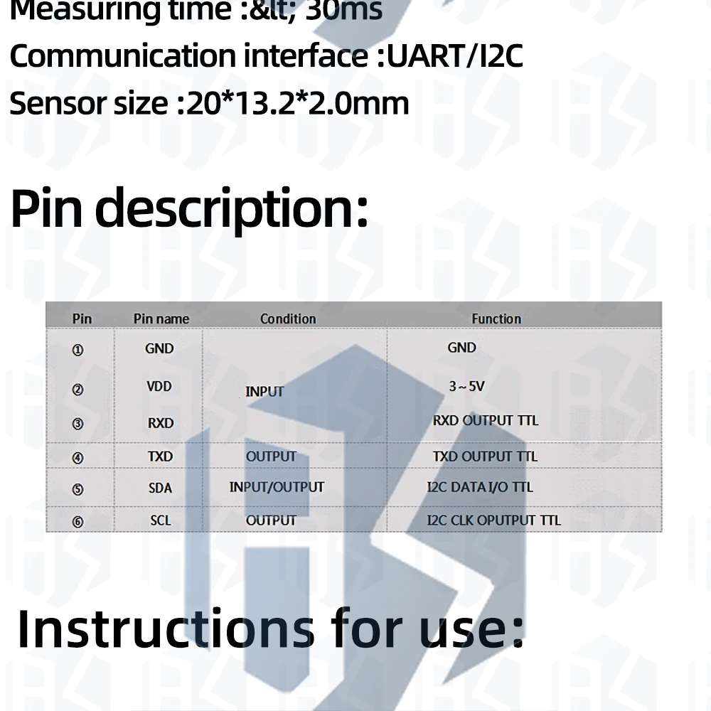 1 ~ 5PCS Range Sensor Modul 10-180Cm Abstand Sensor TOF10120 Abstand Sensor Uart I2C Ausgang 3-5V Rs232 Schnittstelle für Arduino – Detail 4