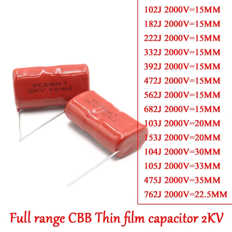 20 Stück CBB81 1000V 22nF (223) Hochspannungs-Folienkondensator – P15, 15 Mm, Metall-Polypropylen, Flammhemmend – Für Impulsanwendungen & CRT