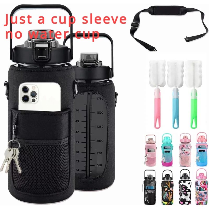 Water Bottle sleeve Sleeve Holder Straw Men Women Jug For Gym Workout Sports 2 Liters water bottle sleeve