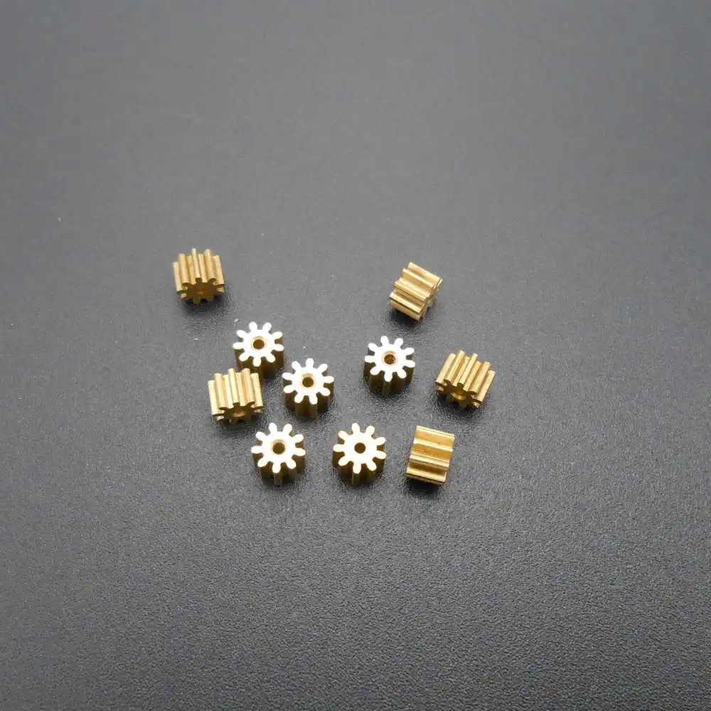 10Pcs/Lot 0.4M 9 Teeth 91A Brass Spur Pinion Gear 0.4 Modulus Bore Aperture 1MM 0.97MM 1A 9T 1A Model Dia.4.4MM X Height 3MM New