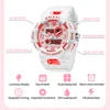 SMAEL Dual Time Sports Women Watch Quartz Student Wristwatches Fashion Female White Dual Time Digital Clock Lady Gift Auto Date 4