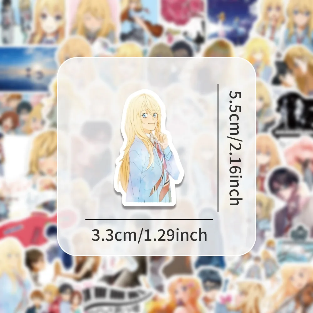 10/60PCS 일본 애니메이션 당신의 거짓말 4월 낙서 장식 스티커 맞춤형 크리 에이 티브 DIY 냉장고 옷장 스티커