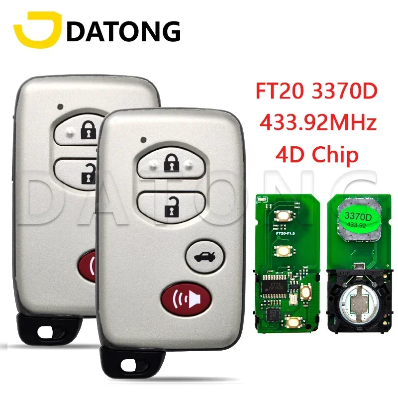 

Datong World Car Remote Control Key For Toyota Camry Crown Prado Avalon Lexus GT GS ES LS 433.92ASK 4DChip Keyless Entry Card