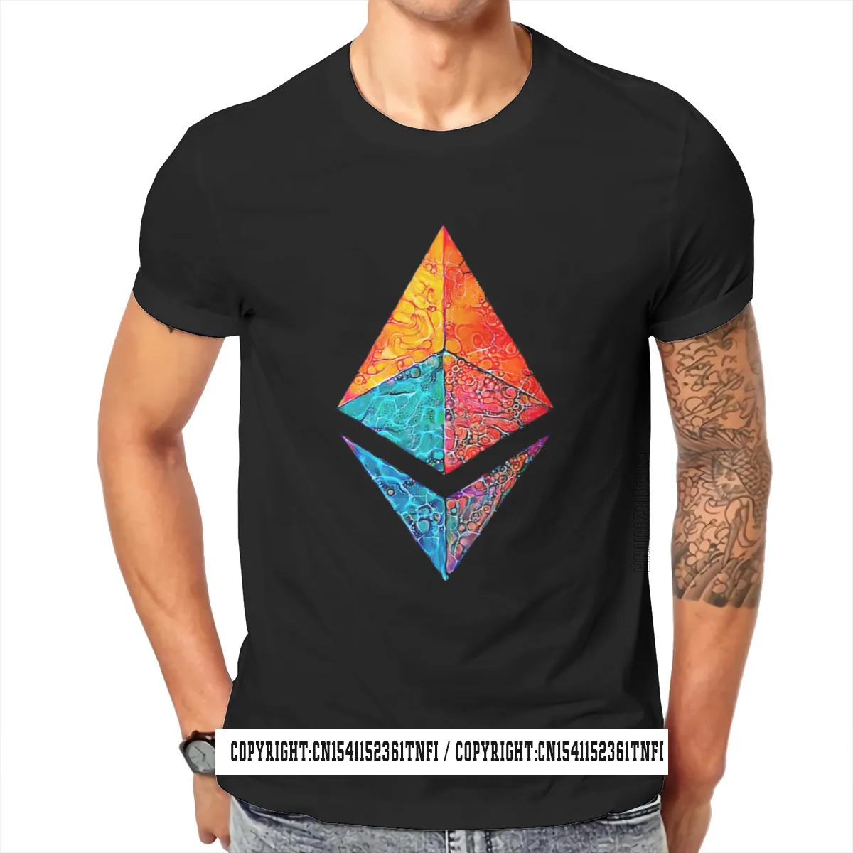 

Bitcoin Cryptocurrency Ethereum Caustic Acid Tshirt Harajuku Alternative Men's Clothing Tops Plus Size Cotton Crew Neck T Shirt
