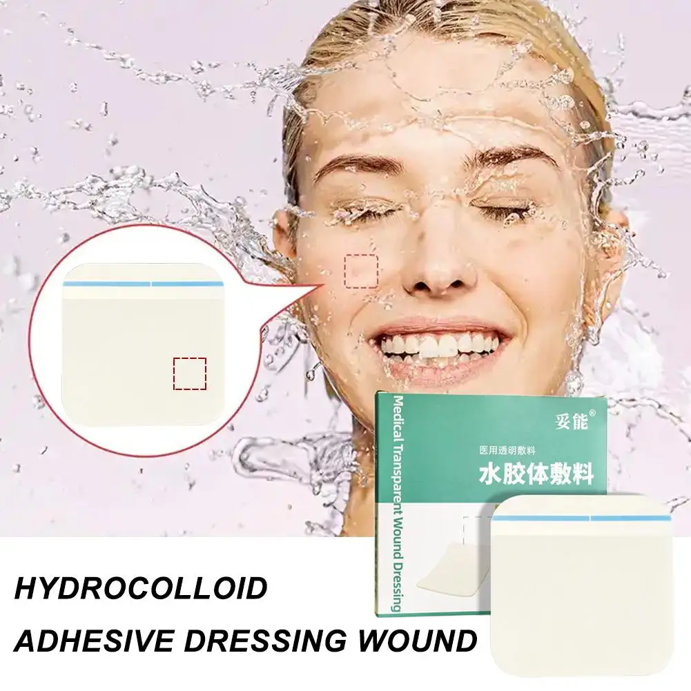 

1Pcs Hydrocolloid Adhesive Dressing Wound Dressing Sterile Light Exudate Care Healing Absorbent Highly Wound Pads S9R8
