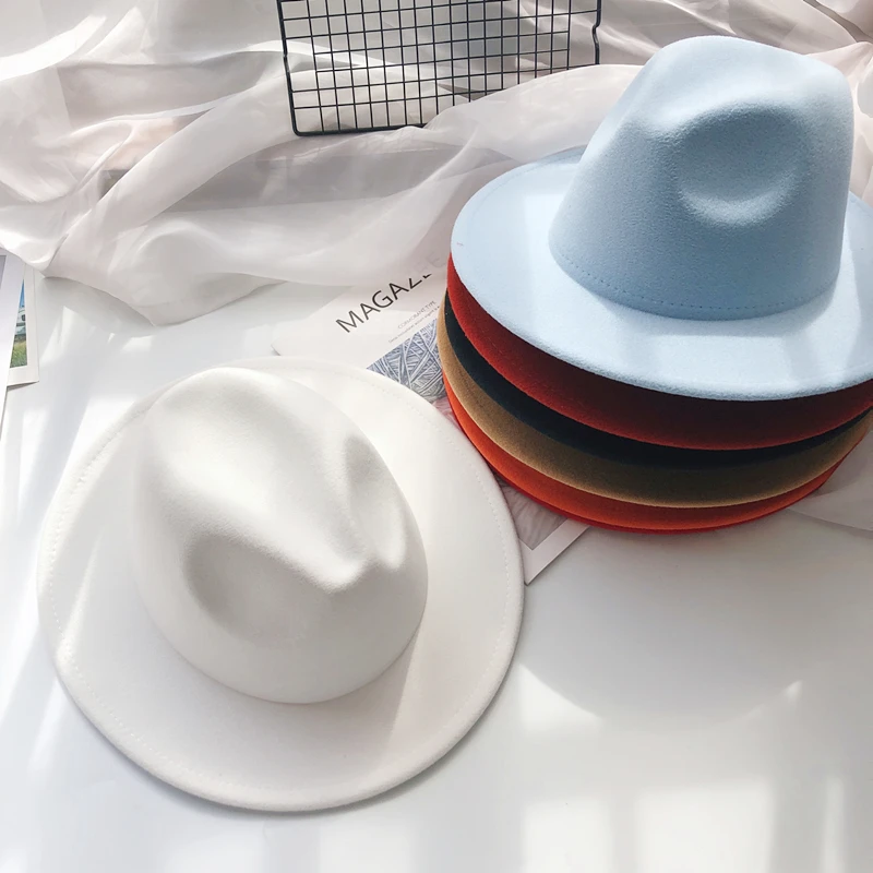 Women's Autumn & Winter Felt Fedora - Wide Brim Retro Hat