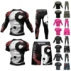 4 Pieces Cody Lundin Sportsuit Skeletal Print  jiu jitsu Grappling Rashguard Set Men Running Gym Tracksuit Compression MMA kits 2