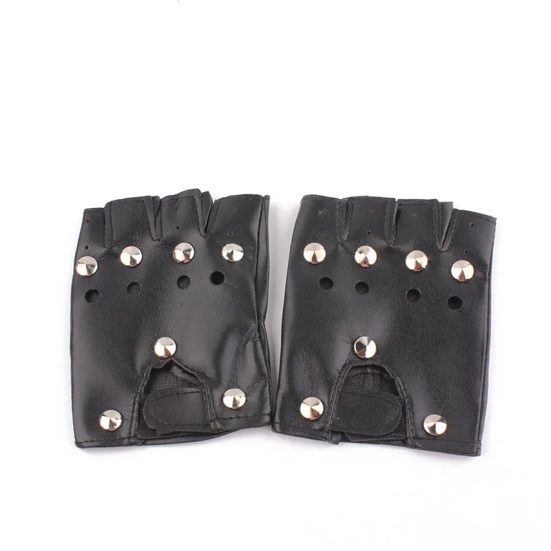 Cool JK Sleeves Gothic Half-Finger Hollow Gloves Leather Y2K Lolita Harajuku Punk Unisex Cosplay Accessories