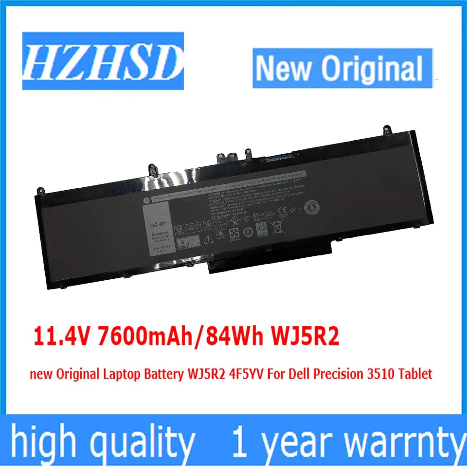 6-Cell 84Wh Laptop Battery For Dell Latitude E5570 & Precision 3510 - Replacement Part #WJ5R2, 4F5YV