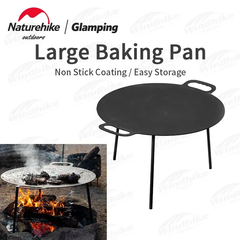 

Naturehike Camping Large Baking Pan Outdoor Portable Barbecue Pan Frying Picnic Non Stick Circular/ Rectangle With Storage Bag