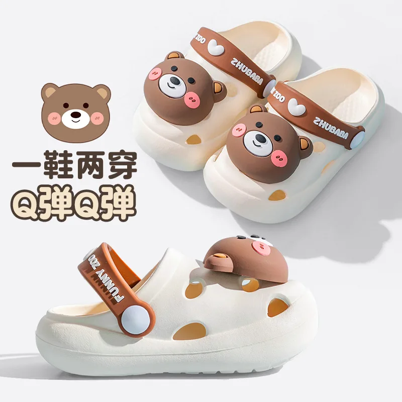 Children Cartoon Sandal Kids Hollow Shoes Close Toe Boys Girls Scuffs