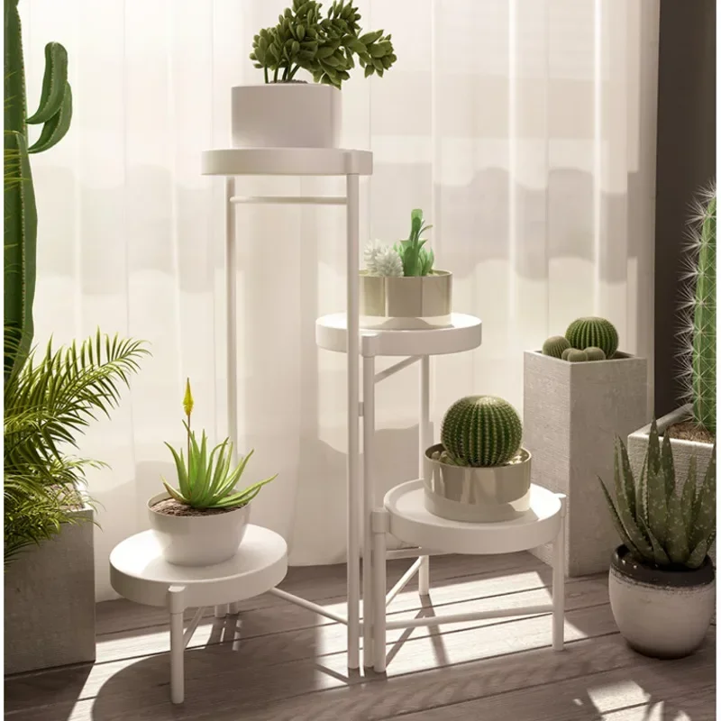 Indoor Folding Plant Stand Succulent Green Luo Stand For Flowers Balcony Creative Flower Base Iron Decoration Flower Holder