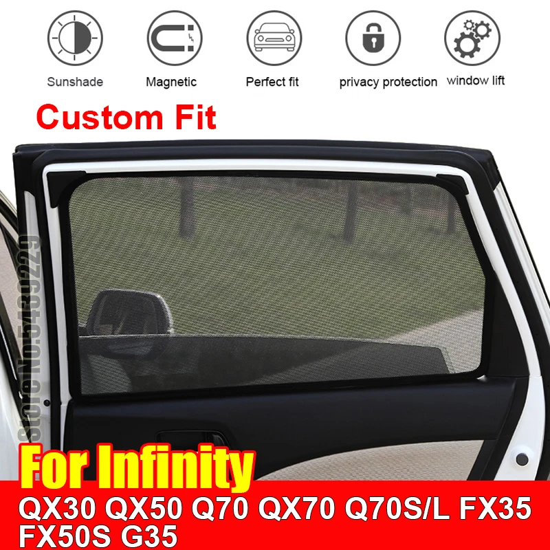 

For Infinity QX30 QX50 Q70 QX70 Q70S/L FX35 FX50S G35 Sun Visor Accessori Window Cover SunShade Curtain Mesh Shade Blind Custom