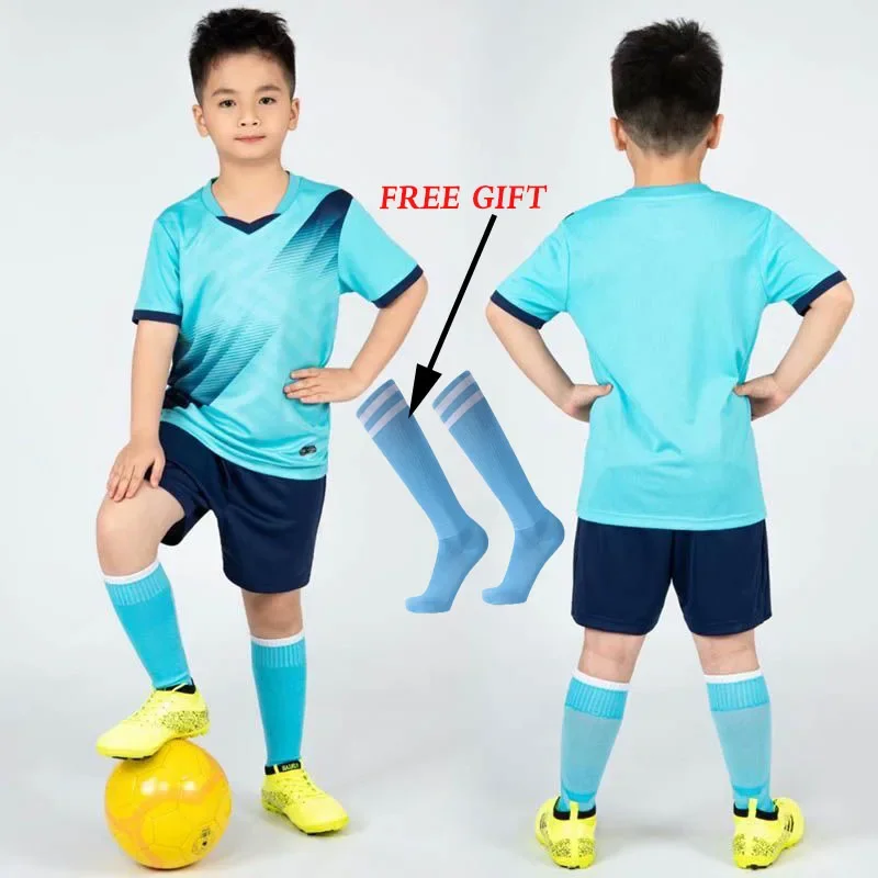 thumbnail image 1 of Camiseta de fútbol para niños personalizada, conjunto de camiseta de fútbol para niño, uniforme de fútbol de poliéster, uniforme de fútbol transpirable para niños, 1 of 5