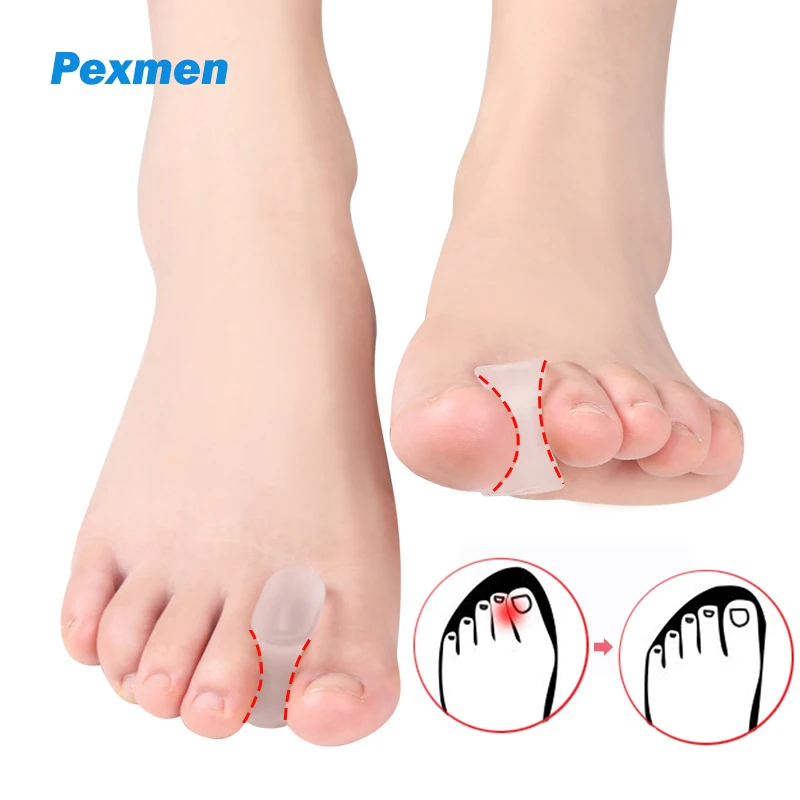 Pexmen 2Pcs/Pair Toe Separator Hallux Valgus Bunion Corrector Toe Protector Spacer Gel Orthotics for Bunion Overlapping Toes