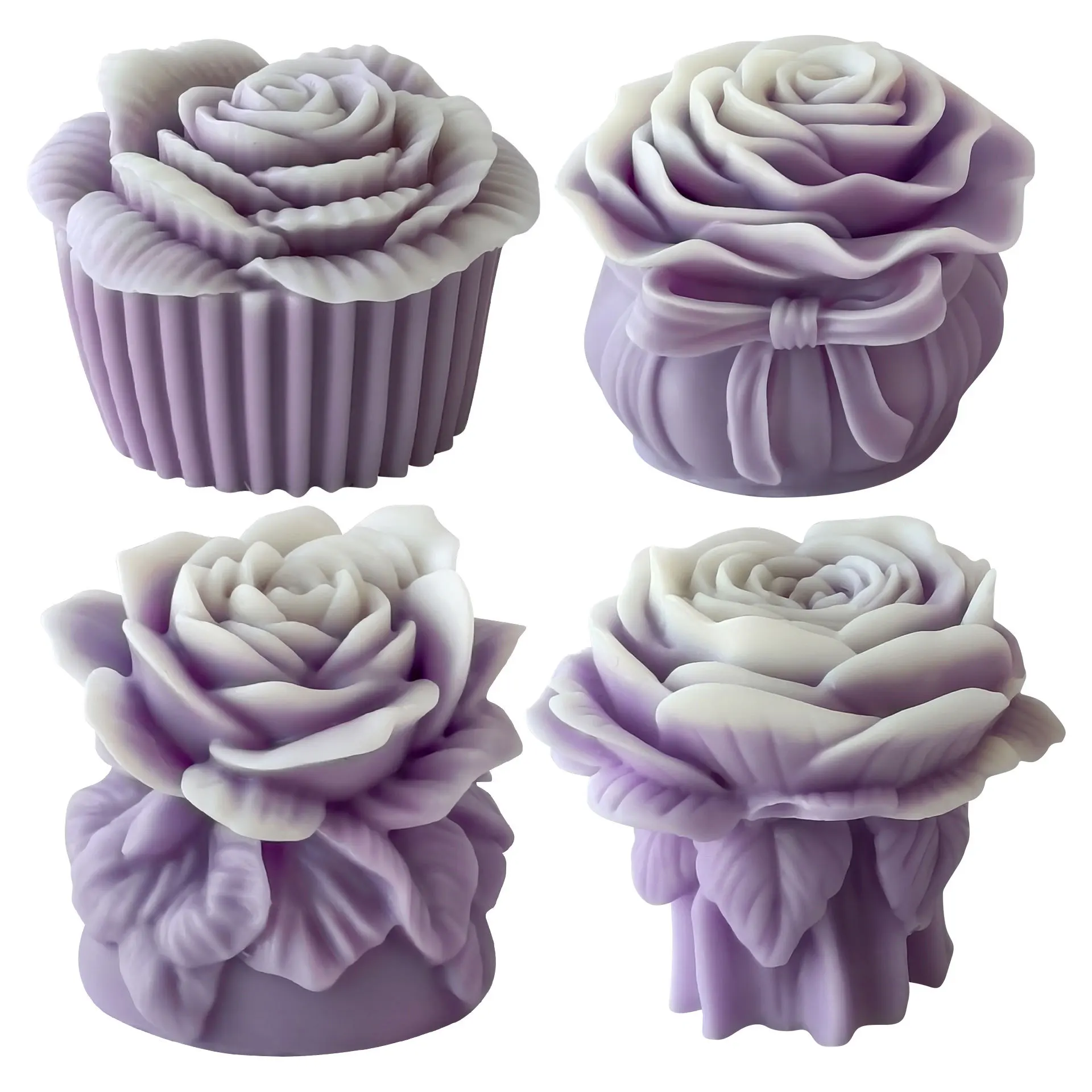 Twin Rose 3D Aromatherapy Candle Mold – Handmade Silicone Mold for Valentine’s Day Styl... - SKU CBDM1123 - UGI Packaging