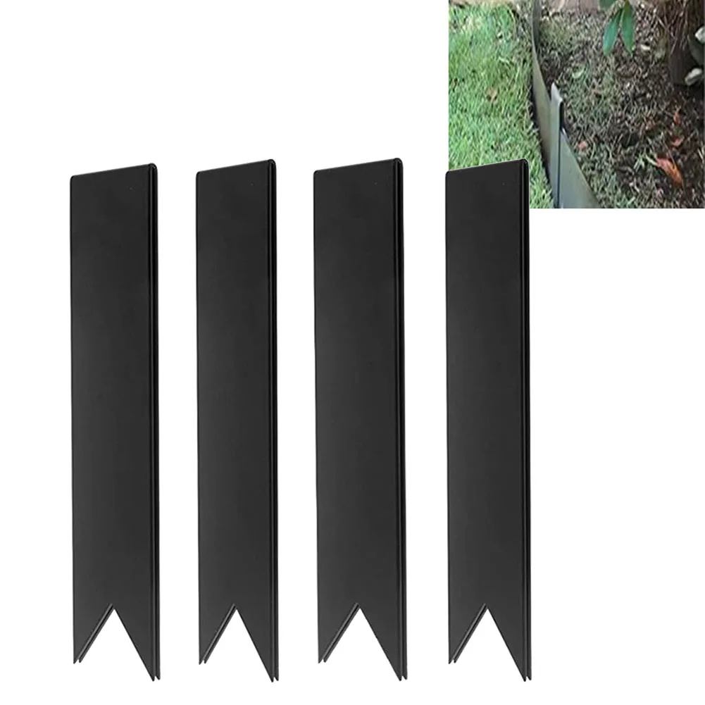 

4pcs Landscape Edging Fence Connector Clips 16.2" Metal Stakes For 6/8/14 Inch Tall Steel Gardening Decoration Accessories