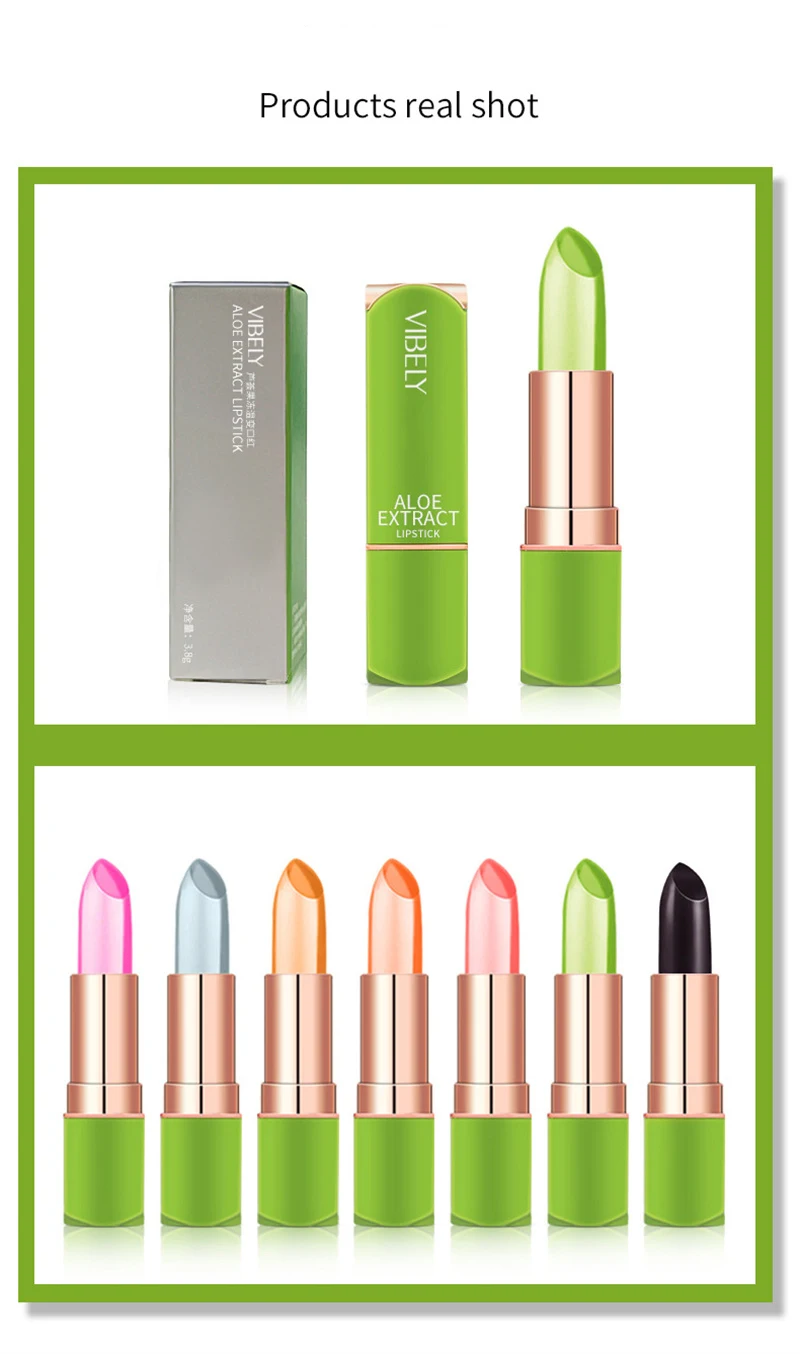 Aloe Vera Lippenstift Feuchtigkeitsspendend Farbverändernd_voghion.com